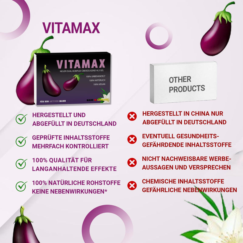 [Australia] - Vitamax Dual Complex for Active Men | High quality: 500 mg Tribulus Terrestris, Red Ginseng, L-Arginine | Practical application for lust, love and passion 