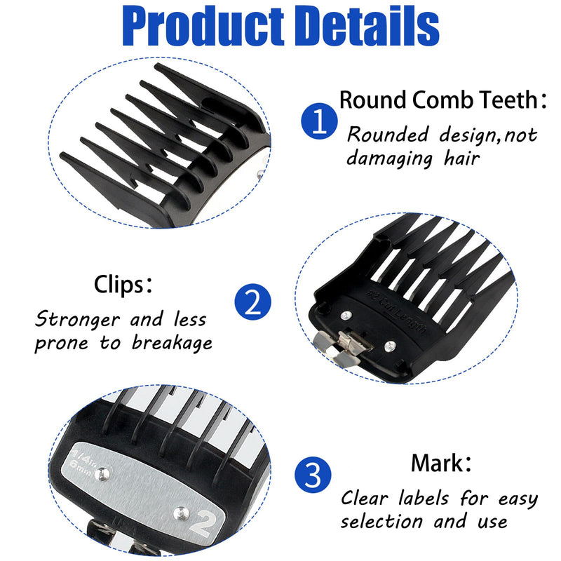 [Australia] - Set of 4 hair clipper attachments for choice, hair clipper guide combs, beard trimmer attachment comb set, magic clip trimmer razor 