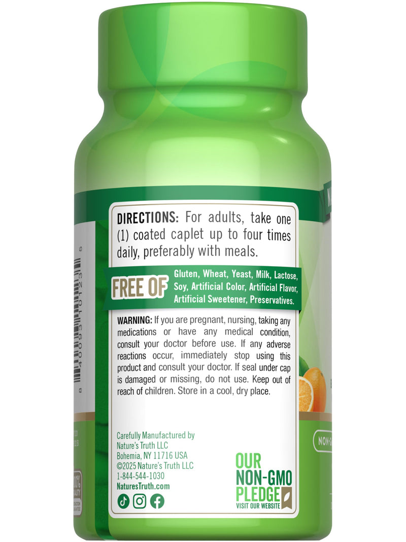 Nature's Truth Vitamin C with Rose Hips and Bioflavonoids | 500mg | 100 Caplets | Vegan, Non-GMO & Gluten Free 100 Count (Pack of 1)