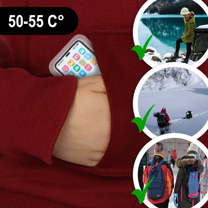 [Australia] - com-four® 4x reusable pocket warmers - hand warmers in cell phone design - heat pad for cold days and for on the go - heat bend cushion smartphone 