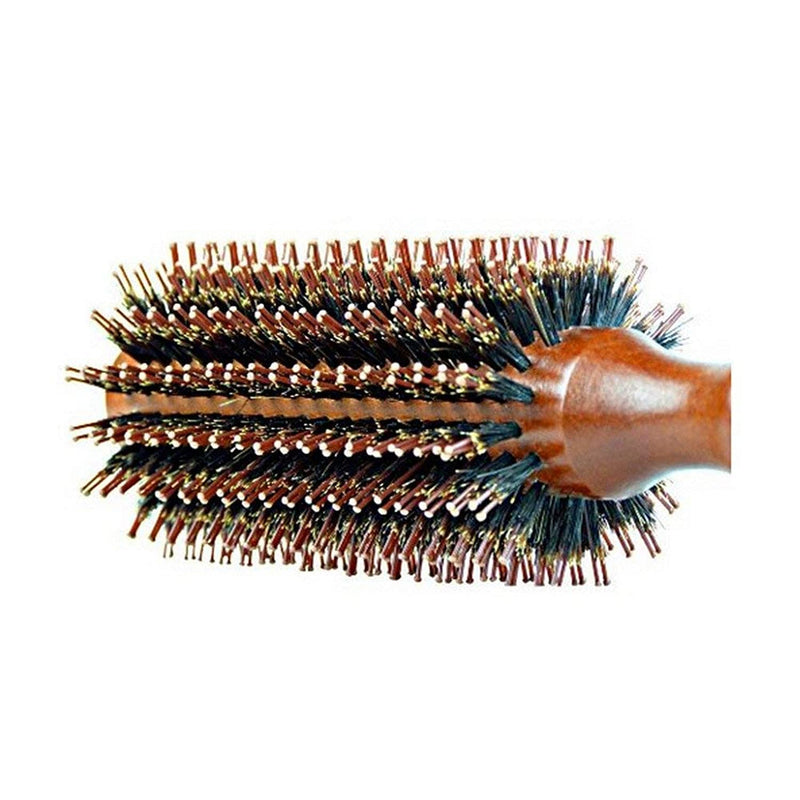 3-in-1 Premium Brush Set for Women & Men: Natural Boar Bristle Round Hair Brush, Nylon Pin Styling Brush, Wooden Comb for Drying, Curling, and Styling Hair