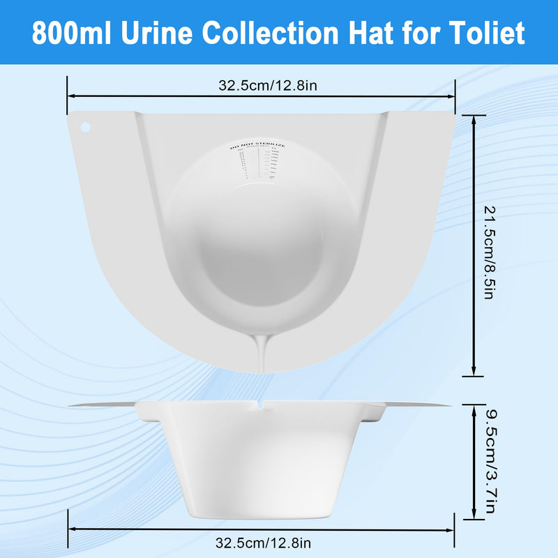 [Australia] - Graduated Specimen Collector Pans, Urine Collection Hat for Toilets and Commodes 27oz/800cc, Universal Urine Pee Stool Sample Collection for Women and Elderly, 6 Pack 