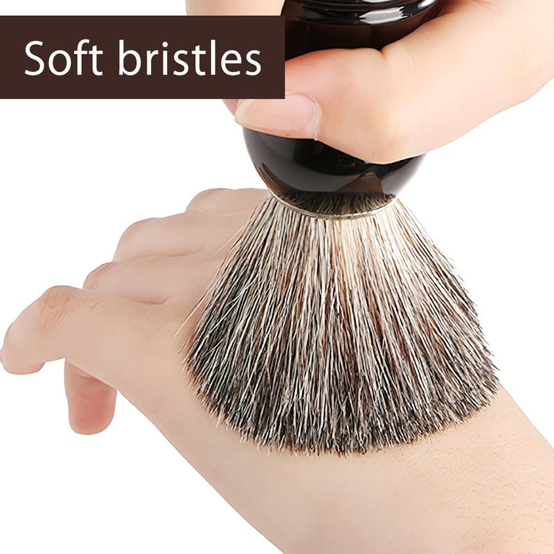 [Australia] - Shaving brush, men's shaving brush with wooden handle, shaving brush, badger hair, facial beard, hair cleaning, shaving tool, badger hair, travel shaving brush, shaving brush, black 