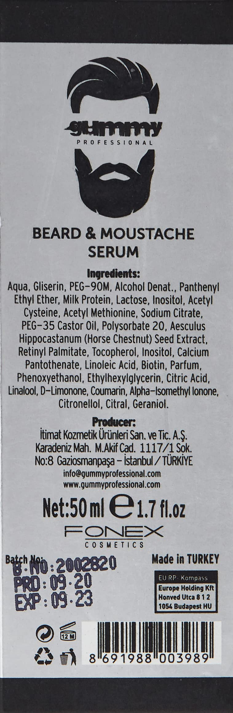 [Australia] - Gummy Professional Beard and Mustache Serum 50 ml 