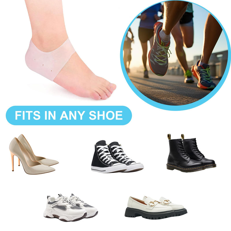 [Australia] - 2 pairs of silicone heel protection, gel heel protection, heel socks, gel heel protection, heel socks for heel pain, dry cracked heel, transparent color 