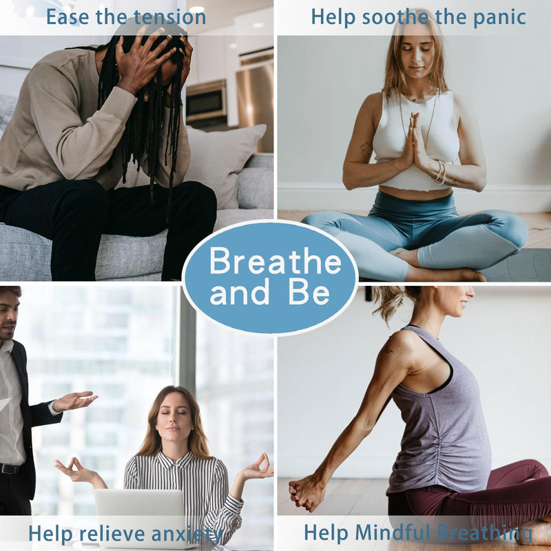 [Australia] - Mindfulness Breathing Necklace Stress Relief Pendant Stainless Steel Anxiety Breathe Necklace for Women Men Rotundity 