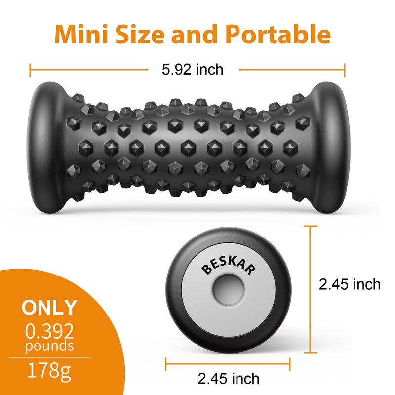 [Australia] - Foot Massage Roller for Relief Plantar Fasciitis, Foot Reflexology Tool Pressure Point Massage Roller, Deep Tissue Massage for Relieving Feet Arch Heel Pain, Myofascial Pain Syndrome Carbon Black 