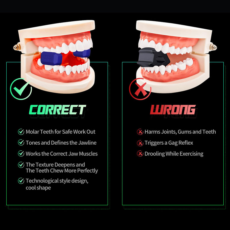 [Australia] - Jaw Exerciser for Men & Women – Silicone Jawline Exerciser Tablets – Powerful Jaw Trainer for Beginner, Intermediate & Advanced Users BLACK,BLUE,RED 