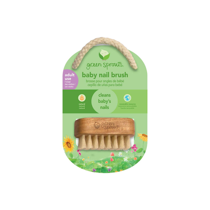 [Australia] - green sprouts Baby Nail Brush, Gently Cleans Baby‚Äôs Nails, Soft, Natural bristles for Comfort, Easy to Grasp Wood Handle, Made from Natural, Non-Petroleum Materials Green 1 Count (Pack of 1) 