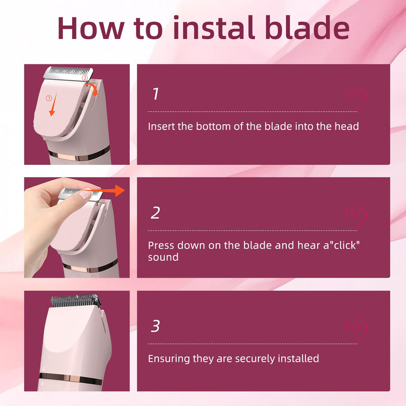 [Australia] - Trimmer for Women: 3 in 1 Gentle Painless Electric Razor for Women,120min Cordless Runtime,USB Charge Dock,IPX7 Waterproof Wet & Dry Use Portable Facial Razor with Ceramic Blade Travel Grooming Kit 