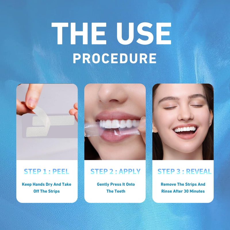 [Australia] - Teeth Whitening Strips-Professional White Strips for Sensitive Teeth Whitening Kit,Enamel Safe Coconut Whitener Strip for Teeth Whitening,Effective for Teeth Stains Remove（28 strips） 