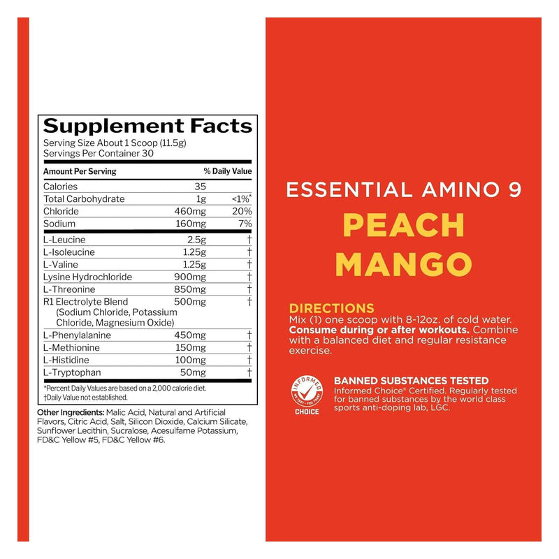 Rule One BCAA, Peach Mango - 480g