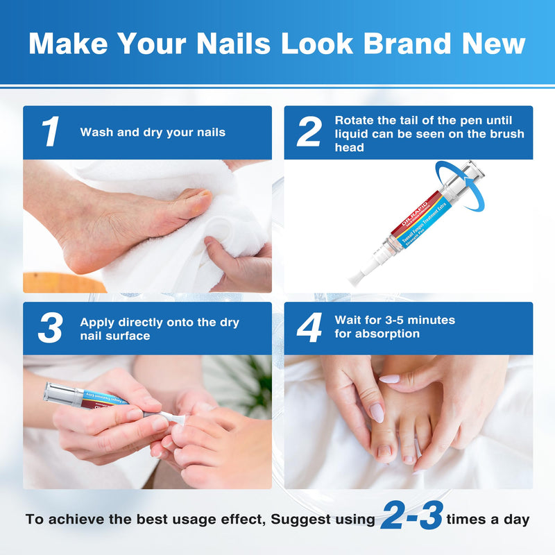 [Australia] - Toenail Fungi Treatment Extra Strength - Fungi Nail Pen Antifungal Repair for Damaged Nails, Fast-Acting Solution for Toe & Fingernail Fungi, Ideal for Nail Health Concerns Athletes 5ml/0.18FLOZ 3Pcs 1 Count (Pack of 3) 