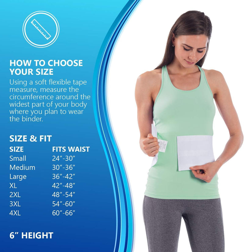 NYOrtho Tapered Abdominal Binder - Firm Compression Wrap - Breathable Stomach Support Post Injury or Surgery - with Contoured Body-Specific Design - 42-48 Inch - Made in USA 6 Inch High