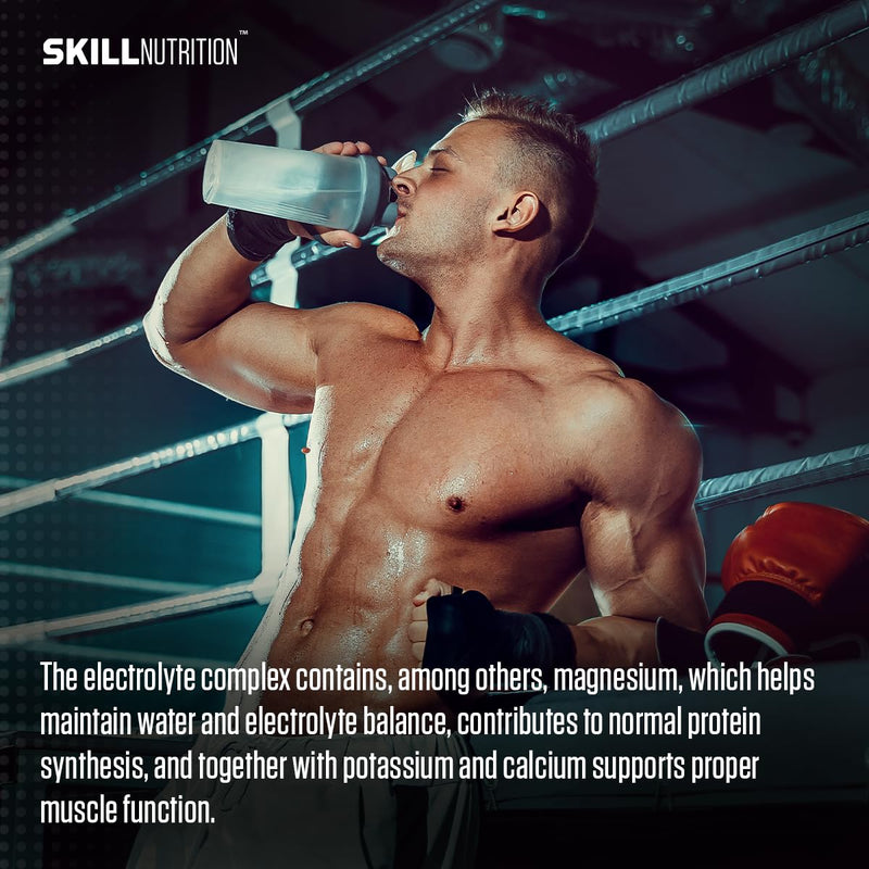 Skill Nutrition EAA + Electrolytes - Mango Flavour | 6.5 g EAA per Serving | BCAA 2:1:1, 1000 mg L-Glutamine, Electrolytes & AstraGin® | Powder Supplement | 450 g