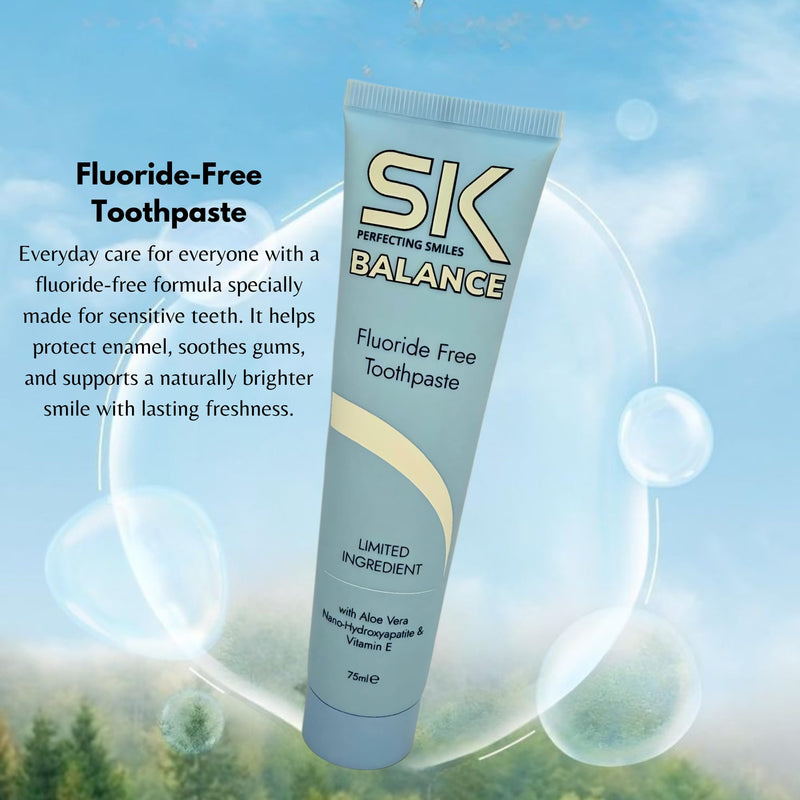 [Australia] - SK Balance Fluoride Free Toothpaste - Nano Hydroxyapatite, Helps Remineralize & Whitening The Teeth, Appropriate for Sensitivity - Aloe Vera & Vitamin E for Soothing Gums (75 ml) 