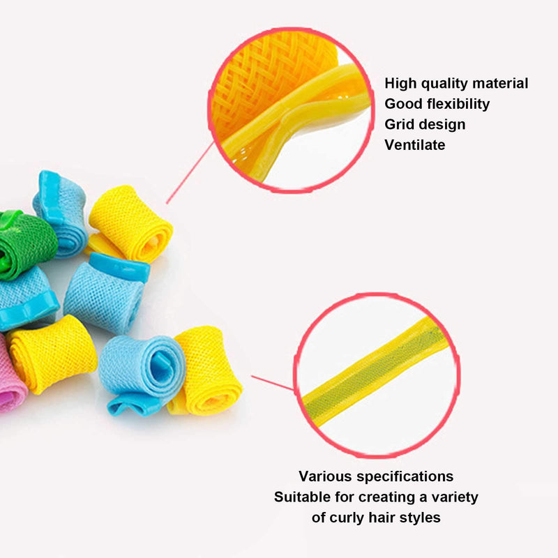 18 Pieces Hair Curlers Spiral Hair Curlers with Styling Hooks No Heat Curlers DIY Spiral Hair Rollers Curls Styling Kit Hairstyling Tool for Long Short Hair