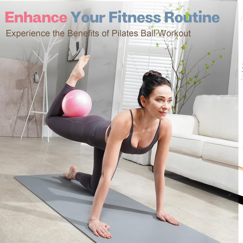 [Australia] - Small Exercise Ball, 9 Inch Mini Pilates Ball, Anti Burst and Slip Resistant Mini Yoga Ball for Stability, Fitness, Physical Therapy, Stretching & Core Strength Workout at Home Gym & Office 1Misty Rose 