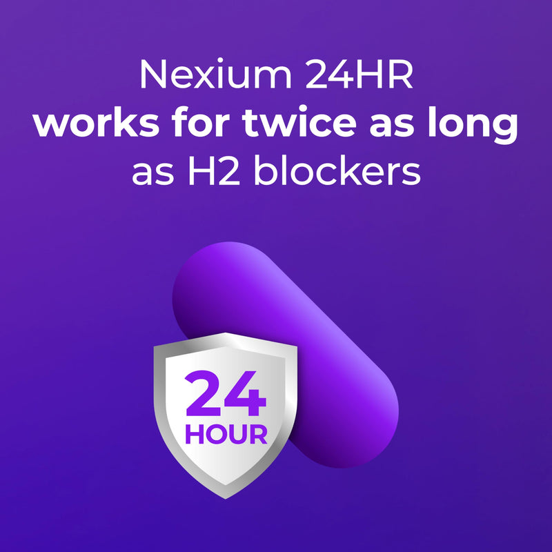 [Australia] - Nexium 24HR Acid Reducer Heartburn Relief Capsules for All-Day and All-Night Protection from Frequent Heartburn, Heartburn Medicine with Esomeprazole Magnesium - 42 Count 