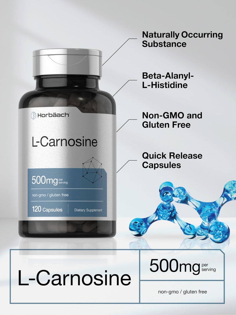 [Australia] - Horb√§ach L-Carnosine 500mg | 120 Capsule Supplement | Non-GMO & Gluten Free Powder Pills 