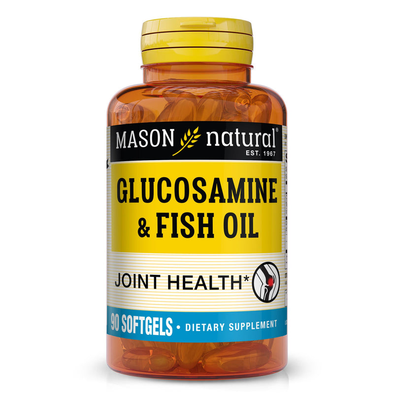 [Australia] - MASON NATURAL Glucosamine & Fish Oil Supplement with DHA & Omega 3 for Joint & Muscle Support, 1 Month Supply Softgel Pills 