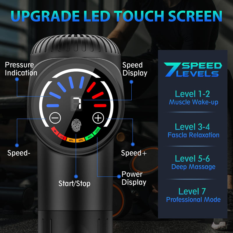 [Australia] - TOLOCO Massage Gun, Deep Tissue Back Massage for Athletes for Pain Relief, Percussion Massager with 10 Massages Heads & Silent Brushless Motor, Black 