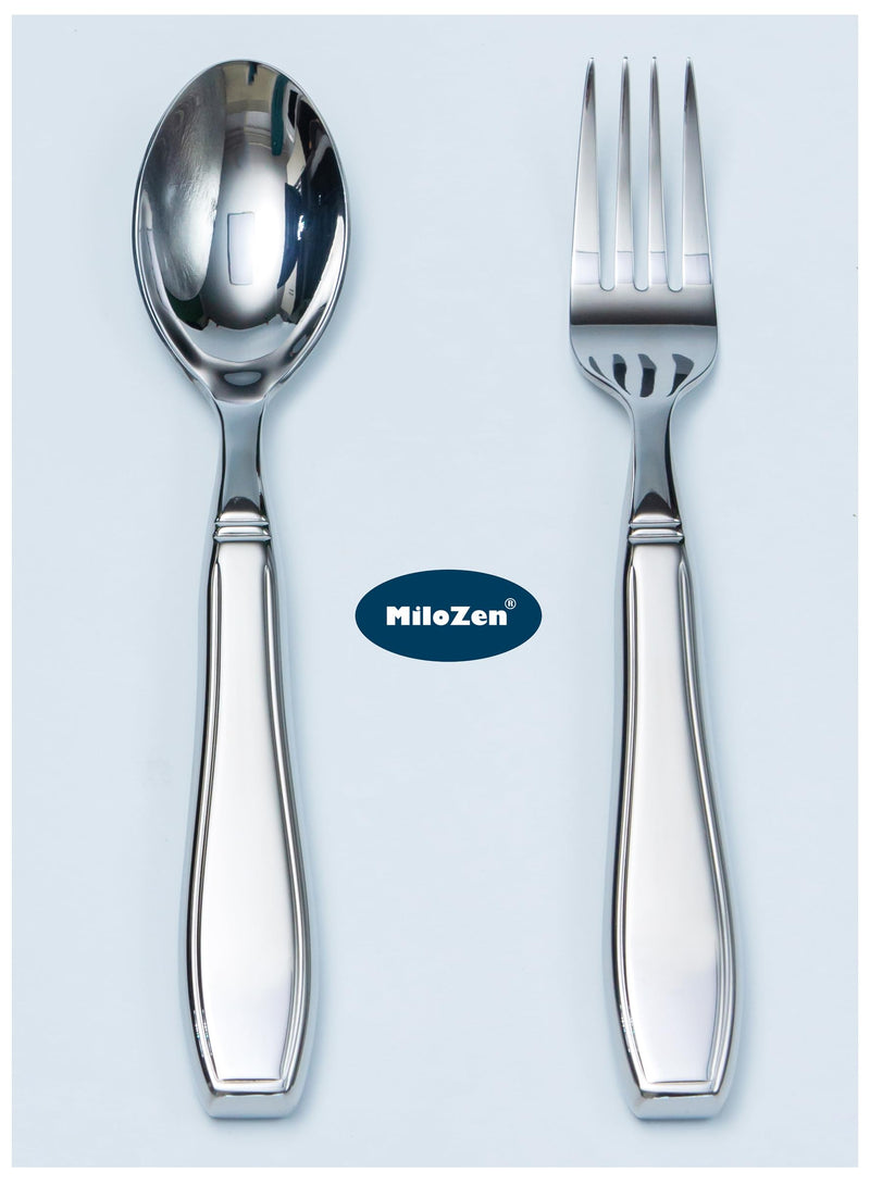 [Australia] - Weighted Utensils for Hand Tremors, Adaptive flatware Stainless Steel Spoon and Fork Set for Elderly, Arthritis, Parkinson‚Äôs, Pack of 2 