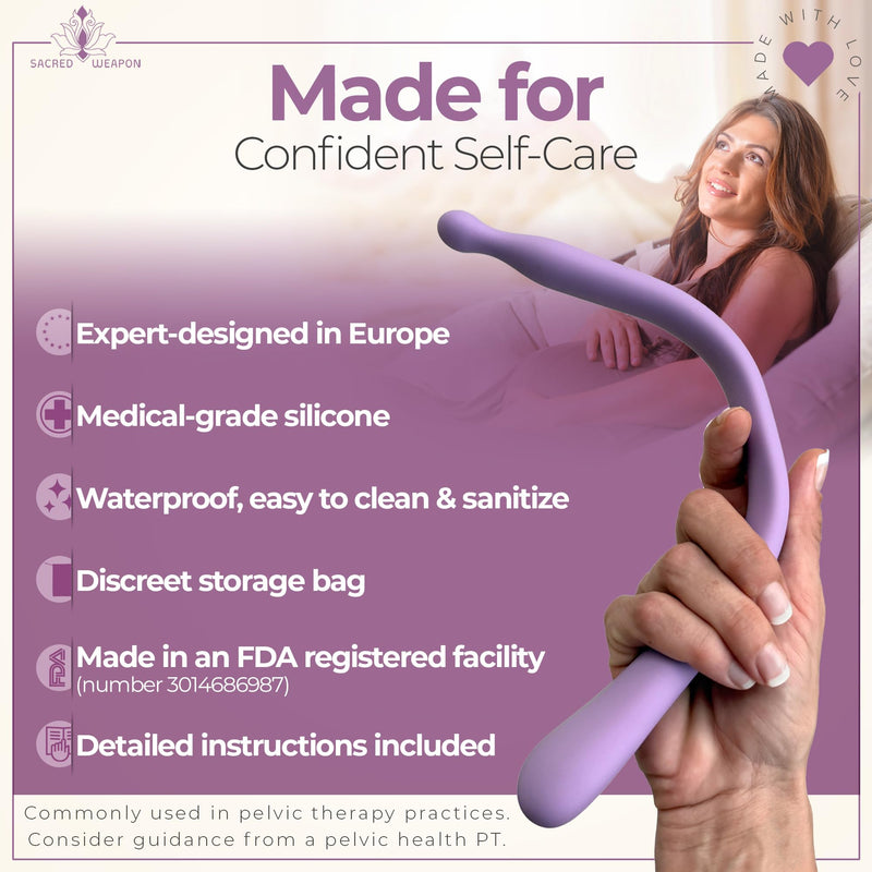 Sacred Weapon™ Perineal Massage Tool for Pregnancy, Labor Prep & Postpartum Recovery | Non-Vibrating, Medical-Grade Silicone | 2-in-1 for Fascia & Trigger Point Release Pelvic Floor