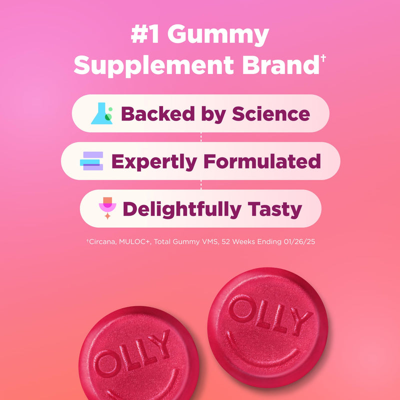 OLLY Hair Skin and Nails Gummies, Undeniable Beauty, Biotin - 60 Count 60 Count (Pack of 1)