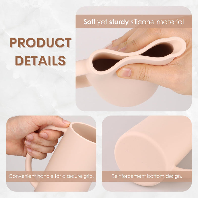 [Australia] - Baby Bath Rinse Cup, Food Grade Silicone Body Washing Rinser Cup (Pink) Pink 