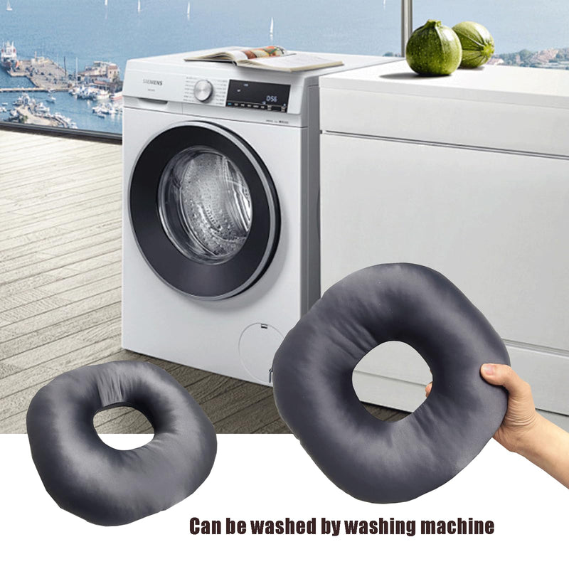 [Australia] - Ear Piercing Pillow for Side Sleepers，Donut Pillow with Ear Hole Ear Covers for Sleeping ，Pillow with arm Hole，Ear Guard Pillow for Ear Pain Ear Pressure (Gray- Silky Satin) Gray- Silky Satin 