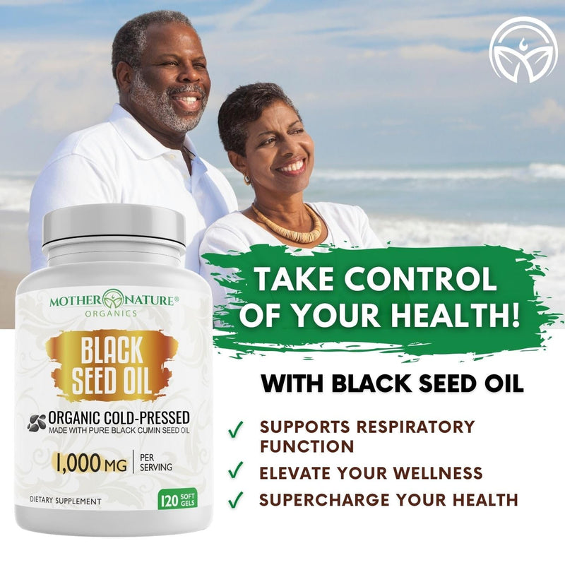 [Australia] - Black Seed Oil Capsules - 120 count (ORGANIC, non-GMO Liquid) Premium Cold Pressed Black Cumin Seed Oil - 500mg each, 1000mg Per Serving w/Omega 3,6, 9 