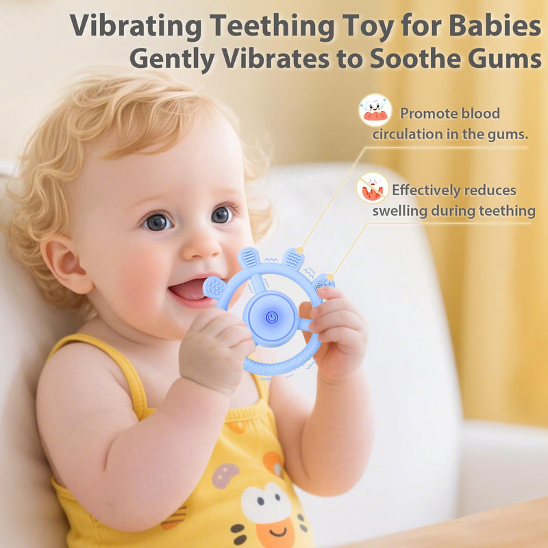 [Australia] - Vibrating Teether for Baby, Sensory Chew Toys for Autistic Children & Teething Toys for Babies 6-18 Months, USB Chargeable & 3X Vibration Settings. Toddler Travel Essential, Autism Sensory Products 