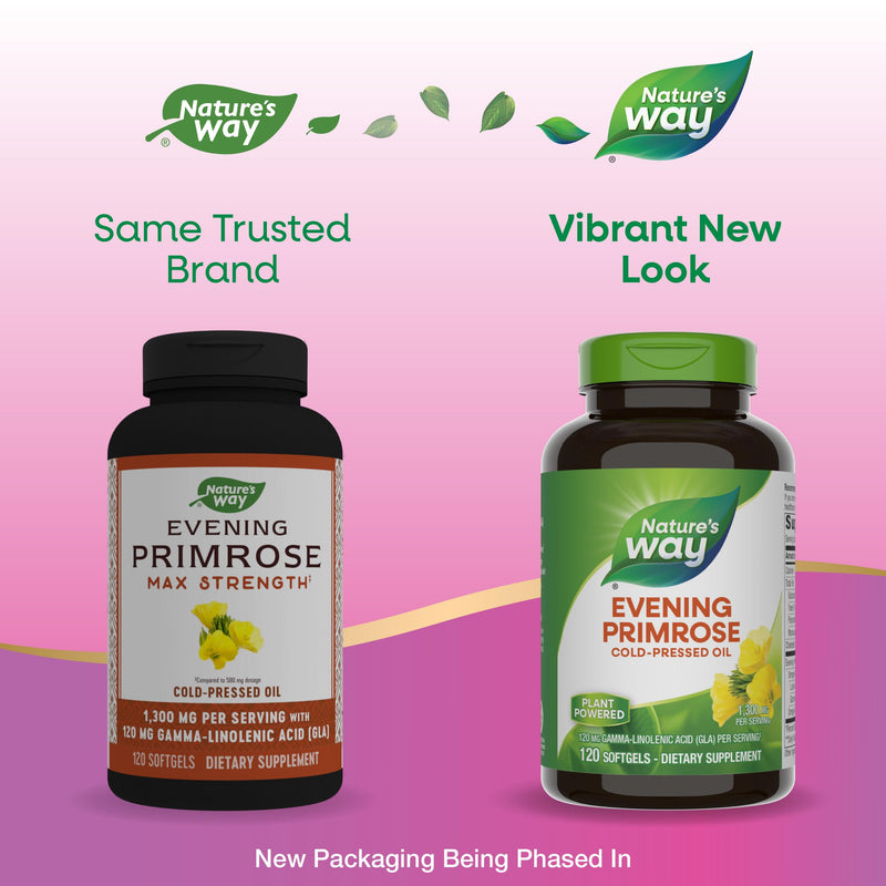 [Australia] - Nature's Way Evening Primrose Oil, Cold Pressed, 120 mg GLA per Serving‡, 120 Softgels (Packaging May Vary) 120 Count (Pack of 1) 