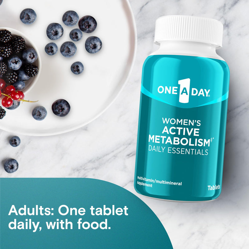 One A Day Women's Active Metabolism Daily Essential, Multivitamin for Women, Metabolism Support, Vitamins for Women with All 8 B-Vitamins, Vitamin D, Magnesium & More,120 Count 120 Count (Pack of 1)