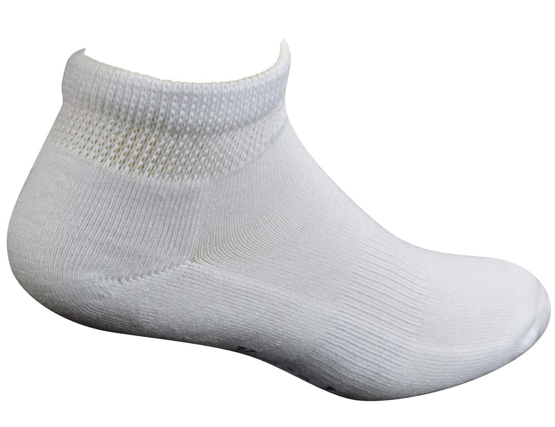 [Australia] - Yomandamor Mens Cotton Diabetic Low Cut Socks with Seamless Toe,5 Pairs 10-13 5 Pairs White 