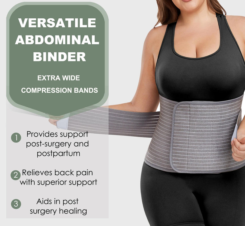 [Australia] - Abdominal Binder Post Surgery - Postpartum Belly Band Wrap | Post C Section Belly Binder Recovery Belt | Stomach Compression Hernia Belt For Men or Women After Pregnancy, Hysterectomy (Small/Medium) Small/Medium 