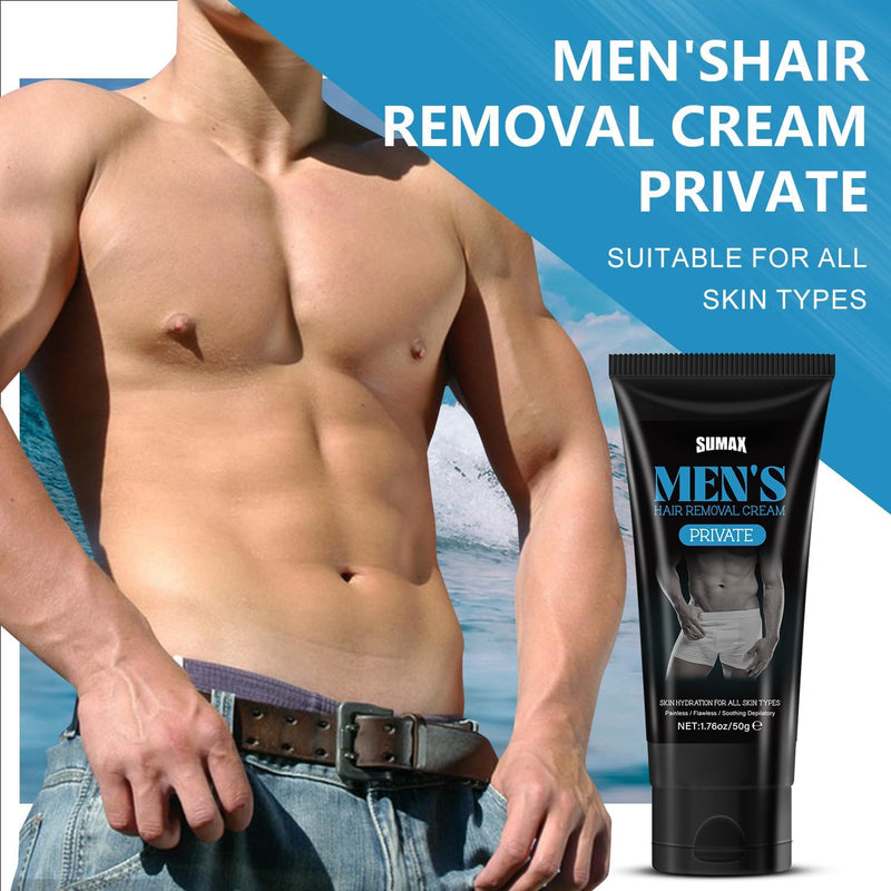 2 Pcs Hair Removal Cream for Men, Intimate Hair Removal Cream for Men Painless Depilatory for Unwanted Male Hair In Private Area, Suitable for All Skin Types
