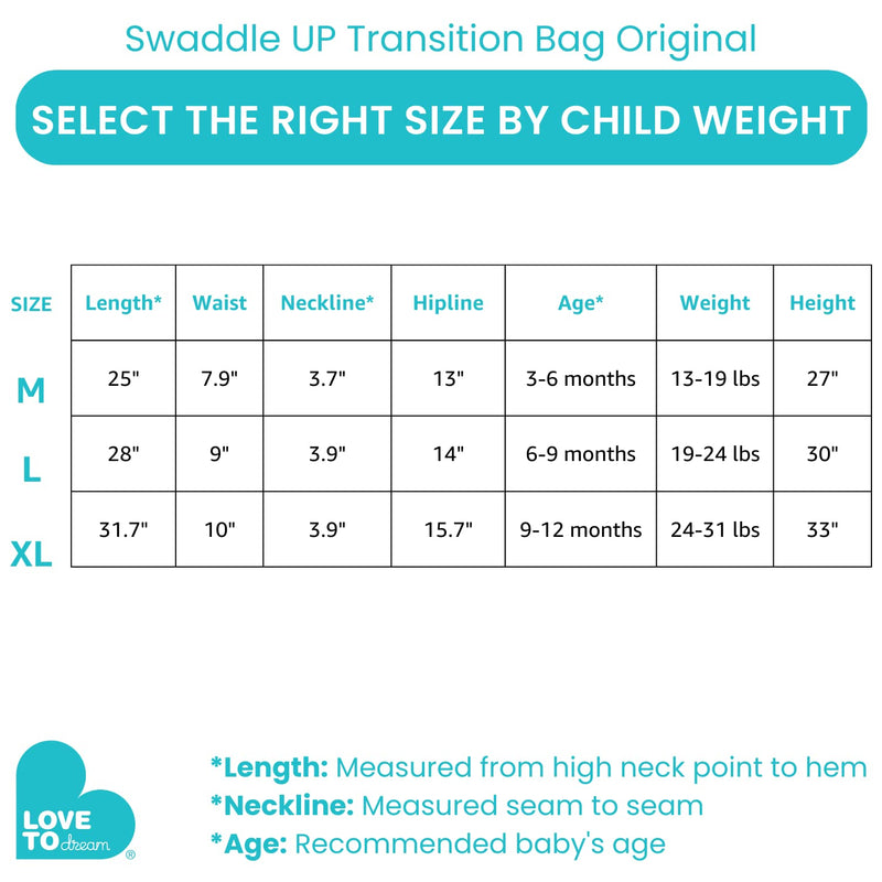 [Australia] - Love to Dream Swaddle UP Transition Bag, Patented Zip-Off Wings, Gently Help Baby Safely Transition from being Swaddled Grey Medium (13-19 lbs.) 