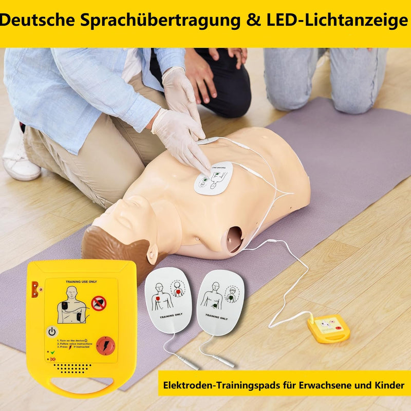 [Australia] - Mini AED trainer, AED training device German, XFT first aid training device for AED training, AED training device with CPR training device machine for defibrillator trainees beginners (XFT-D0009) 