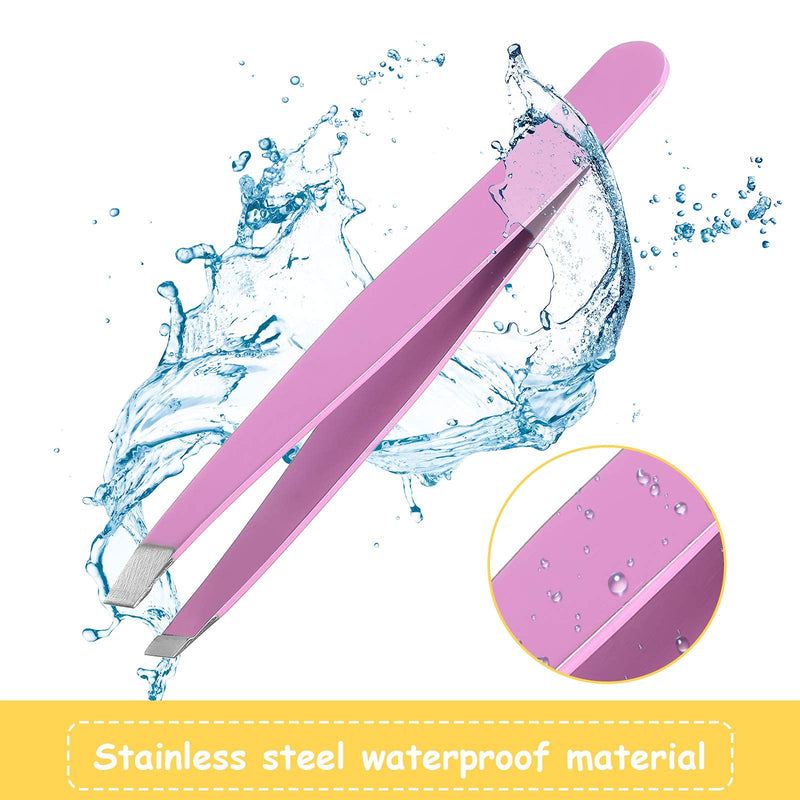 Maitys 30 Pieces Slanted Eyebrow Tweezers Stainless Steel Tip Precision Tweezers Bulk for Women and Men Personal Care Ingrown Hair, Facial Hair and Lash Extension