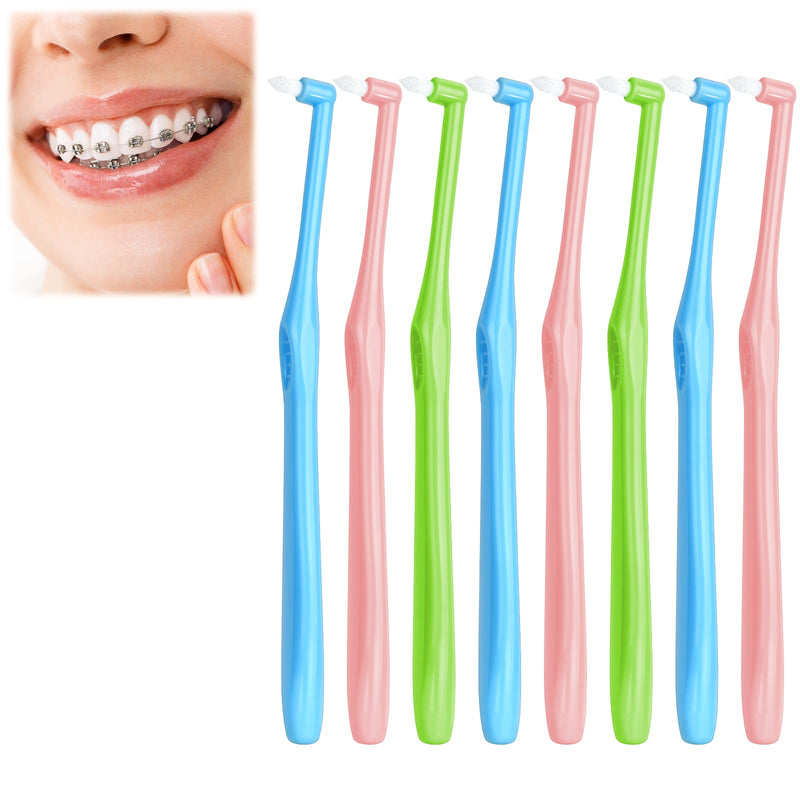 [Australia] - ACWOO Tufted Toothbrush, Pack of 8 Single Tufted Brush Toothbrush Small Toothbrush Tufted Brush Soft Tufted Toothbrush Trim Toothbrush Single Interdental Space Brush for Detail Cleaning 