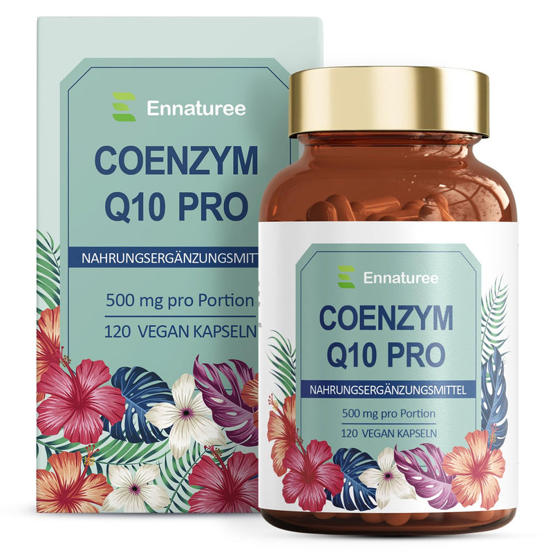 [Australia] - Ennaturee Coenzyme Q10 Pro Capsules 500mg High Dose 120 Vegan Capsules 4 Month Range Antioxidant Coenzyme Q10 Supplements Natural and High Bioavailability Laboratory Tested 