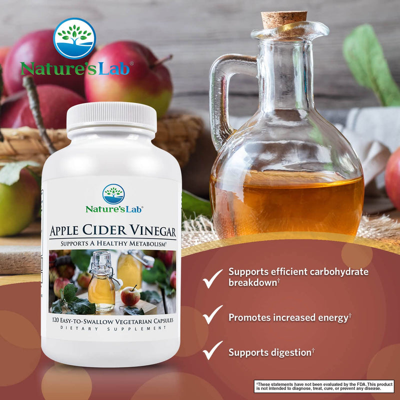 [Australia] - Nature's Lab Apple Cider Vinegar 1200mg with Chromium - 120 Capsules (60 Day Supply) 