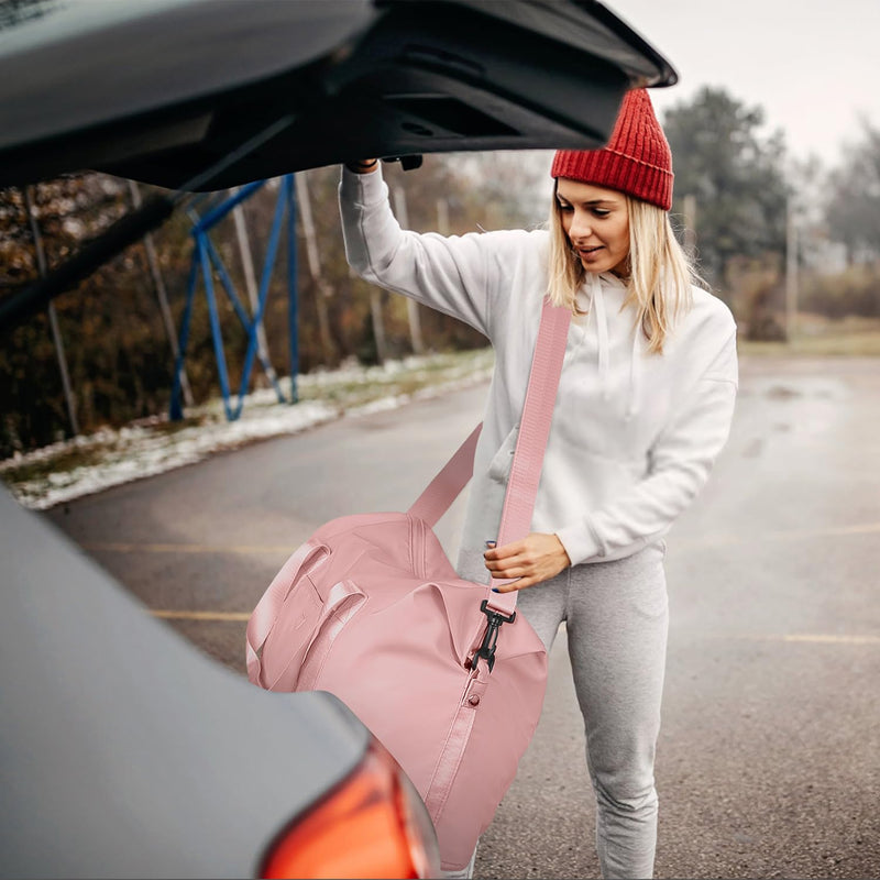 Expandable Travel Duffle Bag + Crossbody Bags for Women(Pink)