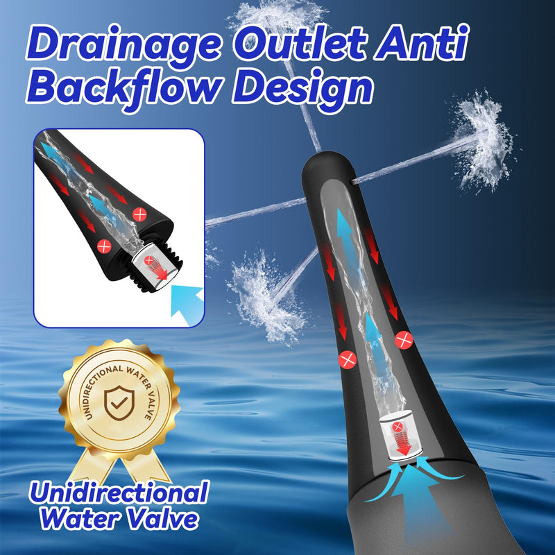 [Australia] - Enema Douche Anti Back-Flow,Silicone Enema Reusable Anal Douche Cleaner for Men Women Colon Cleansing,Shower douche with 5 Spouts connected to shower hole,Vaginal Cleaner 10oz, Semi-transparent 