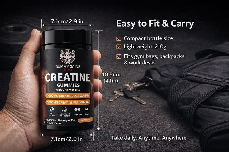 Creatine Gummies – 5000mg Creatine Monohydrate per Serving (1000mg per Gummy) – Vegan, Sugar Free – Gym & Training Support – for Men & Women – 60 Count (Strawberry) Strawberry