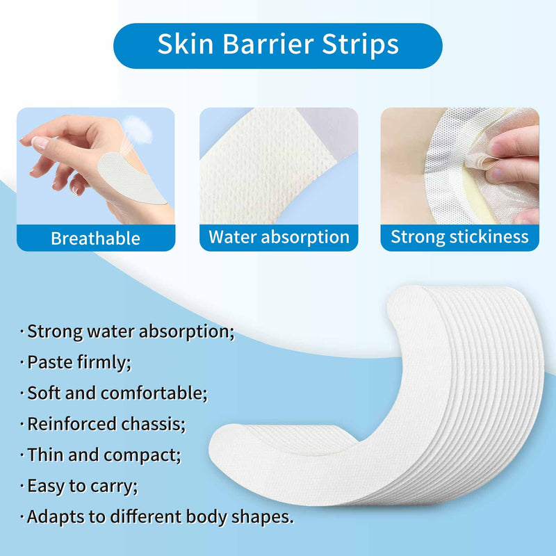 [Australia] - Ostomy Supplies Skin Barrier Strips,Elastic Hydrocolloid Skin Extender Strips for Colostomy Bags,Universal Waterproof Half Rings. (20 Pieces) 20 Pieces 