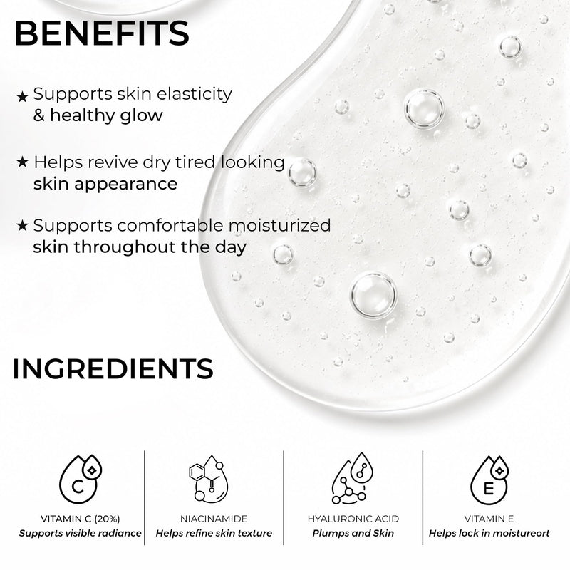 Pursonic Vitamin C Serum, 20% is a high potency Best Organic Anti-Aging Moisturizer Serum for Face, Neck & Décollete and Eye Treatment (3 fl. oz)