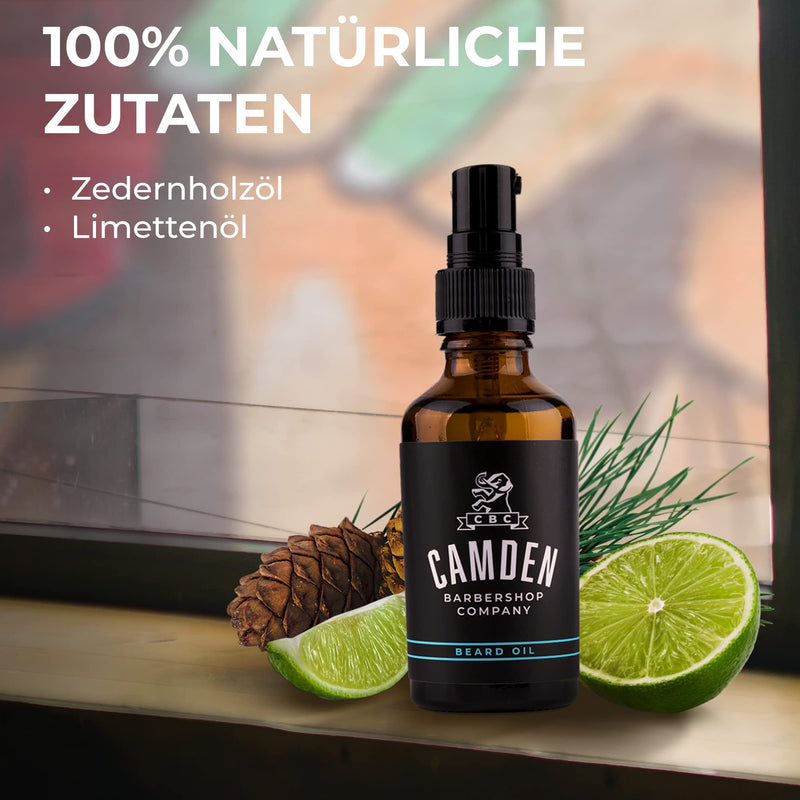 [Australia] - Camden Barbershop Company Deluxe Beard Care Set - Including Beard Oil, Beard Wax, Beard Brush & Beard Comb - 100% Natural - Gift Set for Men Beard Care Set 